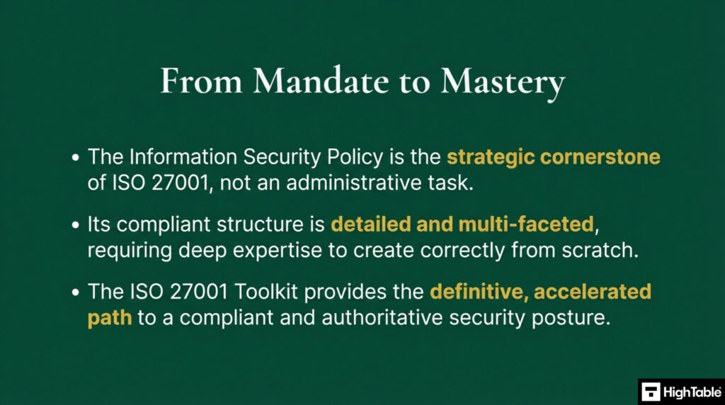 Benefits of an ISO 27001 Information Security Policy Template