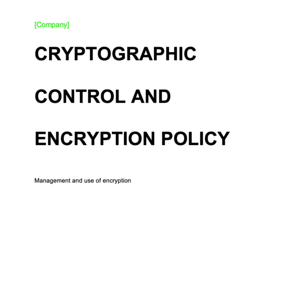 Cryptographic Control And Encryption Policy Example 1