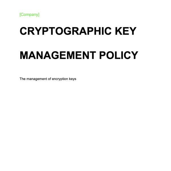 Cryptographic Key Management Policy Example 1