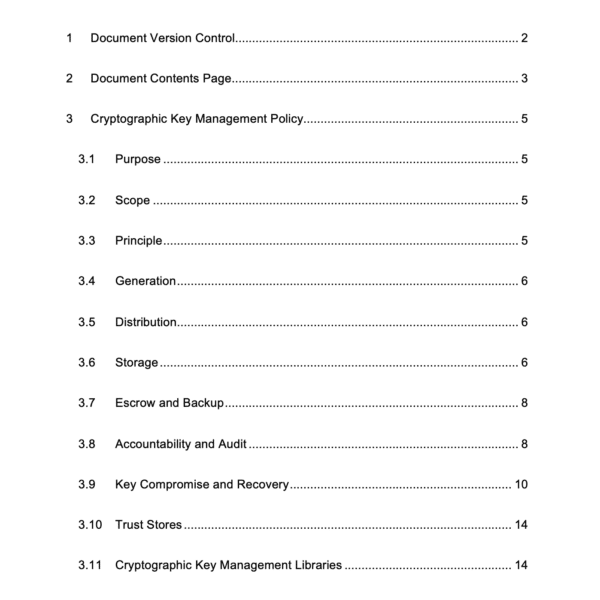 Cryptographic Key Management Policy Example 2