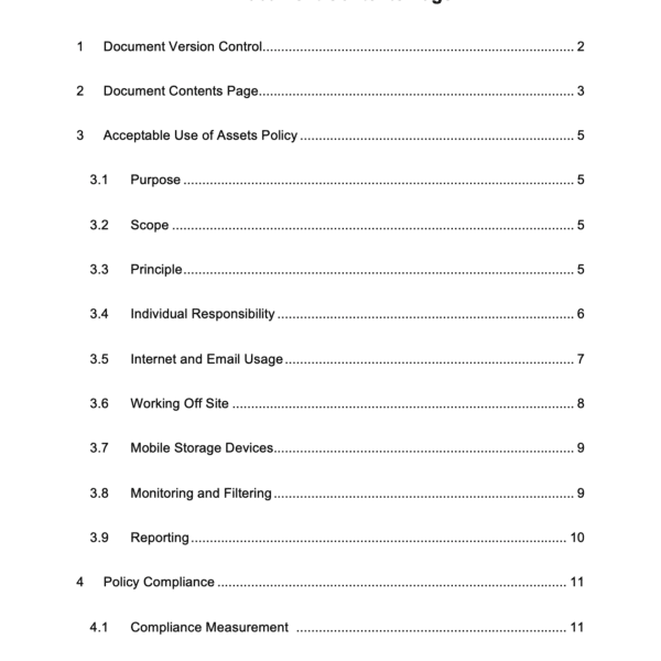 ISO 27001 Acceptable Use Policy Page 2
