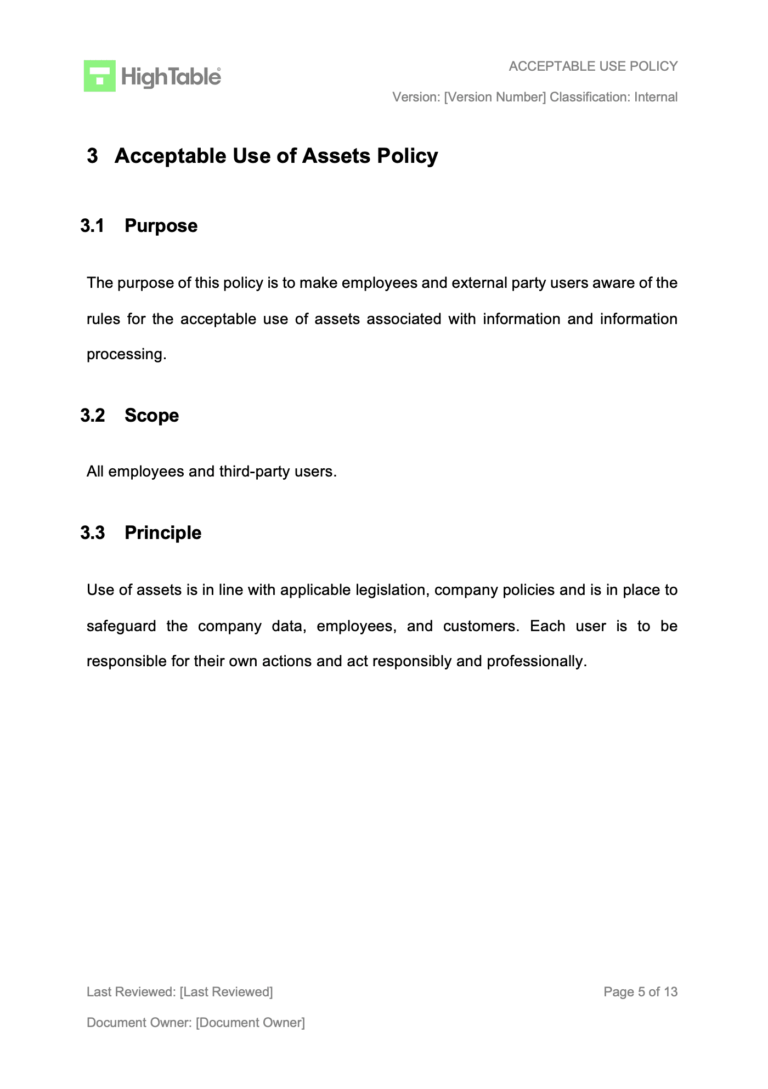 How to weite an ISO 27001 Acceptable Use Policy + Template