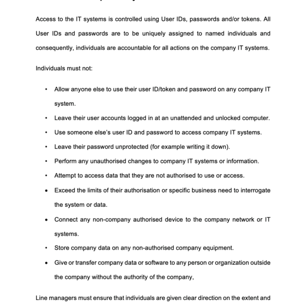ISO 27001 Acceptable Use Policy Page 5