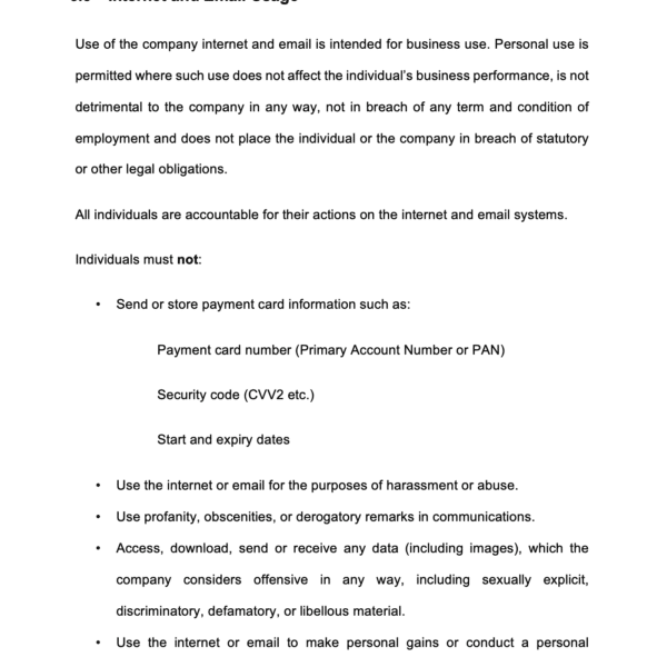 ISO 27001 Acceptable Use Policy Page 6