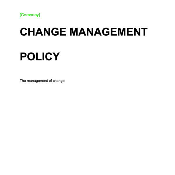 ISO 27001 Change Management Policy Page 1