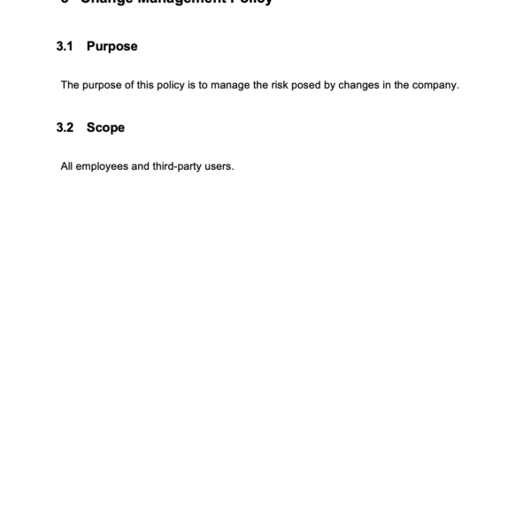 ISO 27001 Change Management Policy Page 4