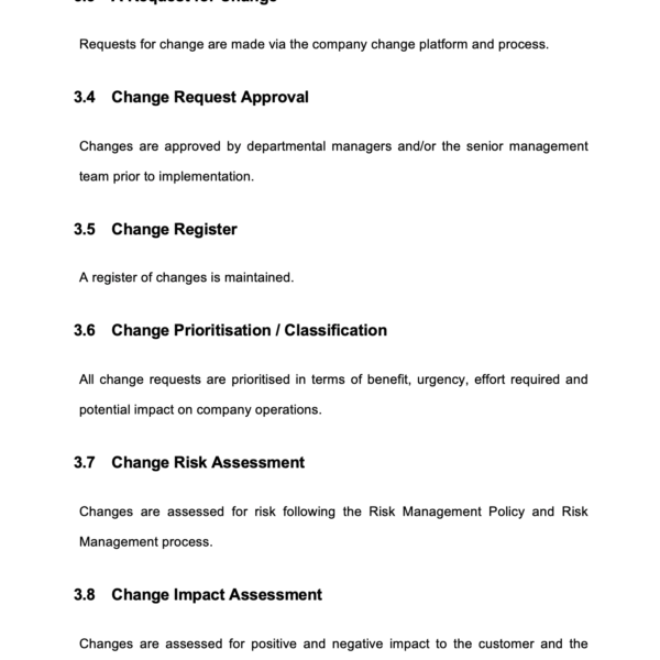 ISO 27001 Change Management Policy Page 5