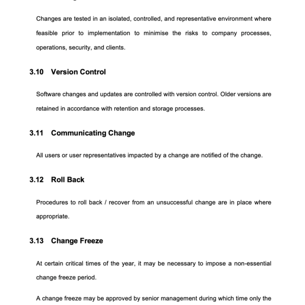 ISO 27001 Change Management Policy Page 6