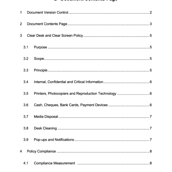 ISO27001 Clear Desk Policy Page 2