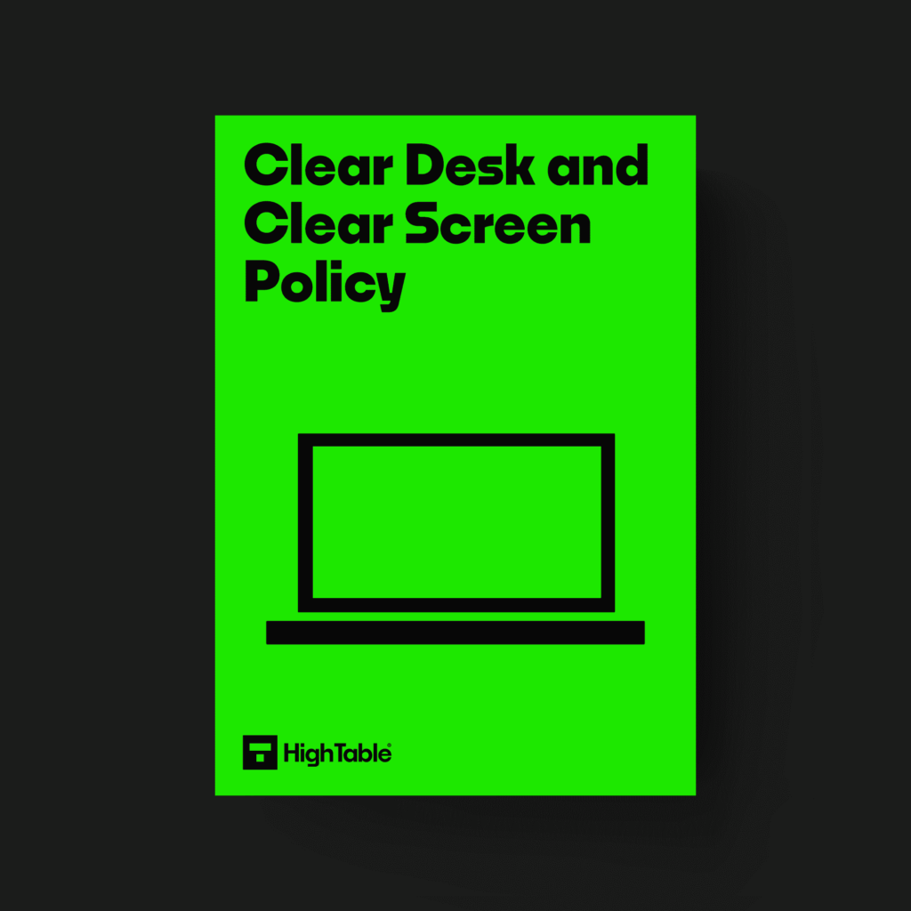 ISO 27001 Clear Desk and Clear Screen Policy-Black