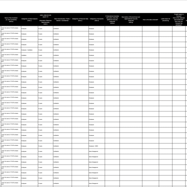ISO27001 Data Asset Register Example 3