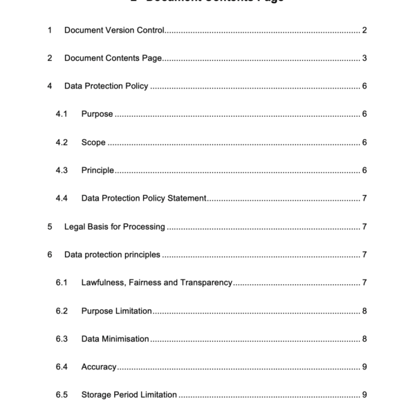 ISO 27001 Data Protection Policy Page 2