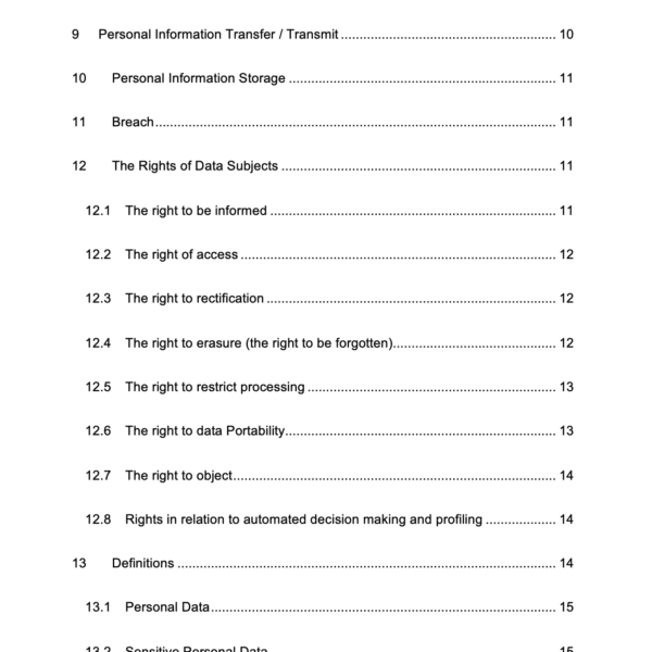 ISO 27001 Data Protection Policy Page 3