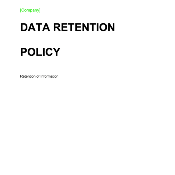 ISO 27001 Data Retention Policy Example - Page 1