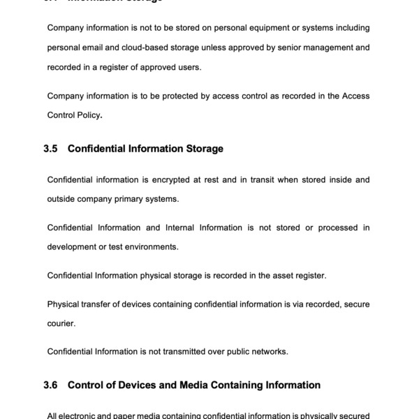 ISO 27001 Information Classification And Handling Policy Page 6