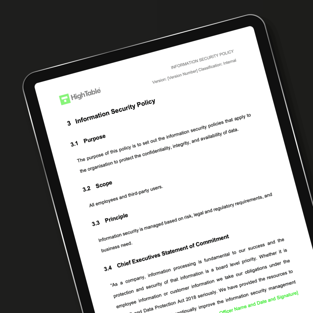 ISO 27001 Information Security Policy Template