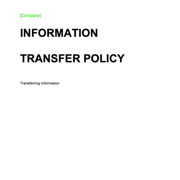 ISO 27001 Information Transfer Policy Page 1