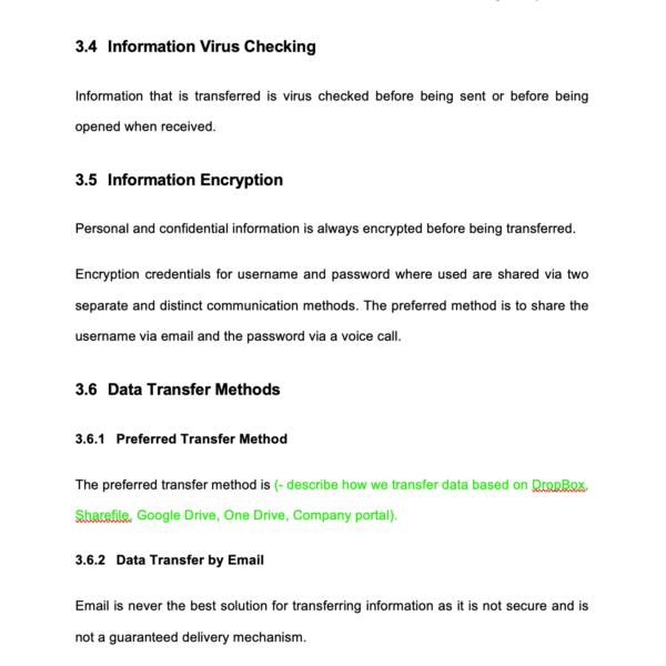 ISO 27001 Information Transfer Policy Page 5