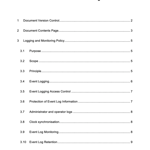 ISO 27001 Logging And Monitoring Policy Example 2