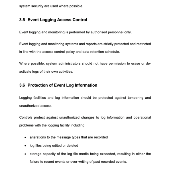 ISO 27001 Logging And Monitoring Policy Example 6