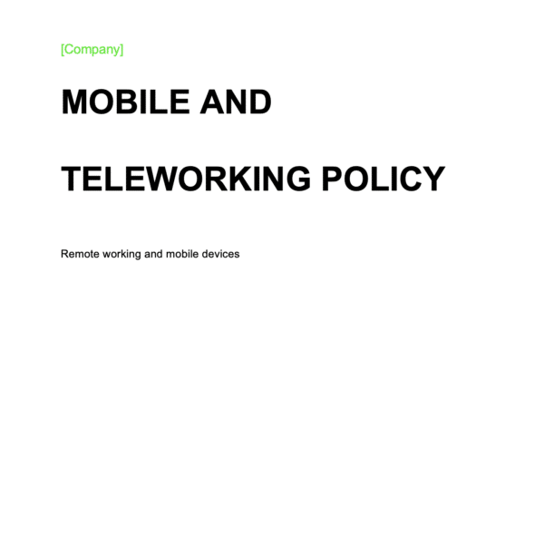 ISO 27001 Mobile And Remote Working Policy Example 1