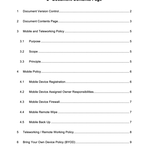 ISO 27001 Mobile And Remote Working Policy Example 2