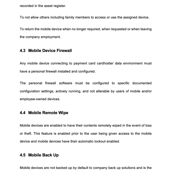 ISO 27001 Mobile And Remote Working Policy Example 6