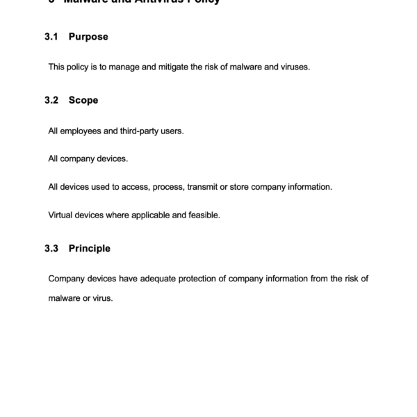 ISO 27001 Protection Against Malware Policy Page 4