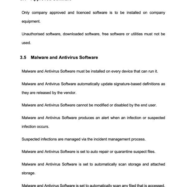ISO 27001 Protection Against Malware Policy Page 5