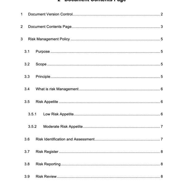 ISO 27001 Risk Management Policy Page 2