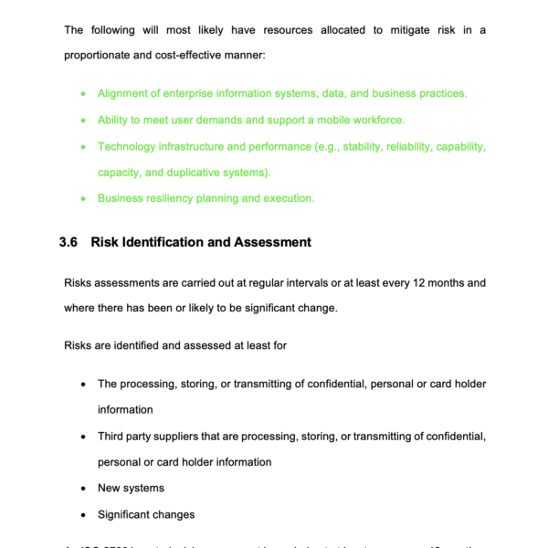 ISO 27001 Risk Management Policy Page 6