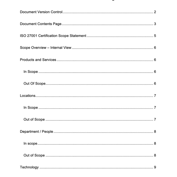 ISO 27001 Scope Statement Example 2