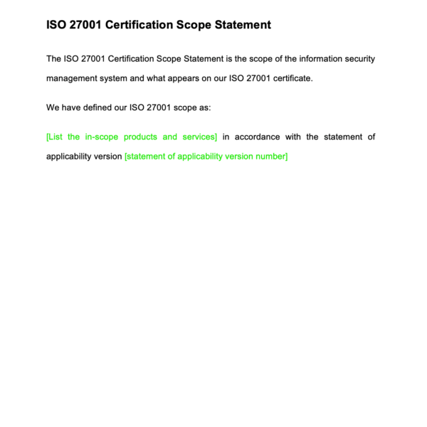 ISO 27001 Scope Statement Example 3