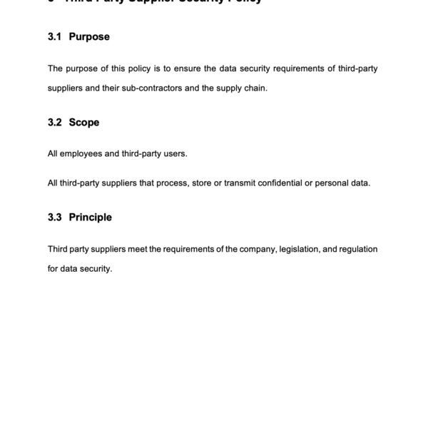 ISO 27001 Supplier Security Policy Page 4