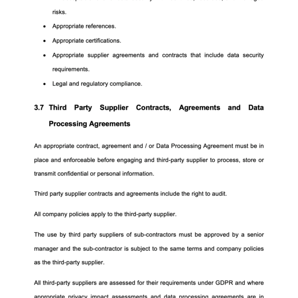 ISO 27001 Supplier Security Policy Page 6