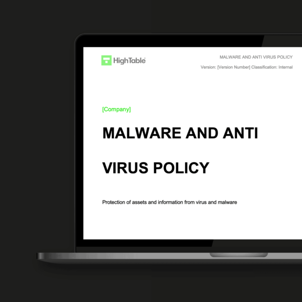 Malware And Anti Virus Policy Template Laptop
