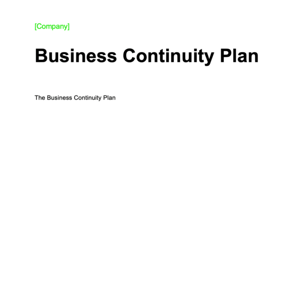 ISO27001 Business Continuity Plan Example 1