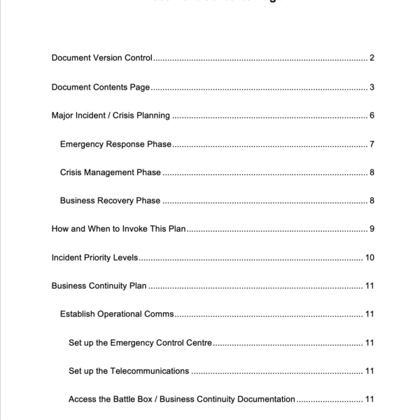 ISO27001 Business Continuity Plan Example 3