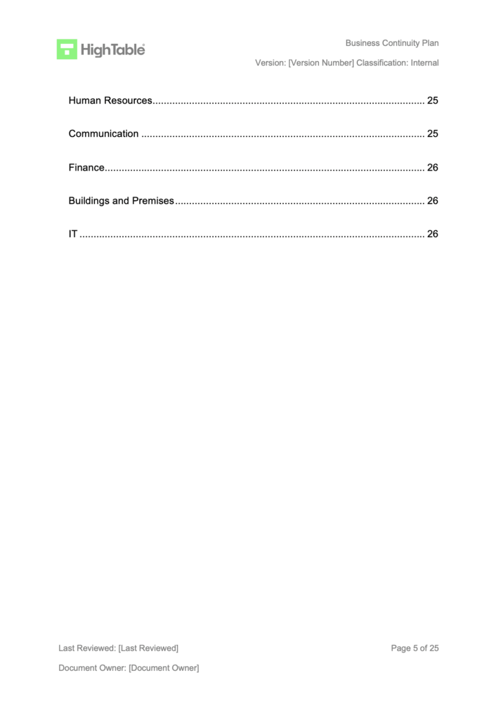 ISO27001 Business Continuity Plan Example 5