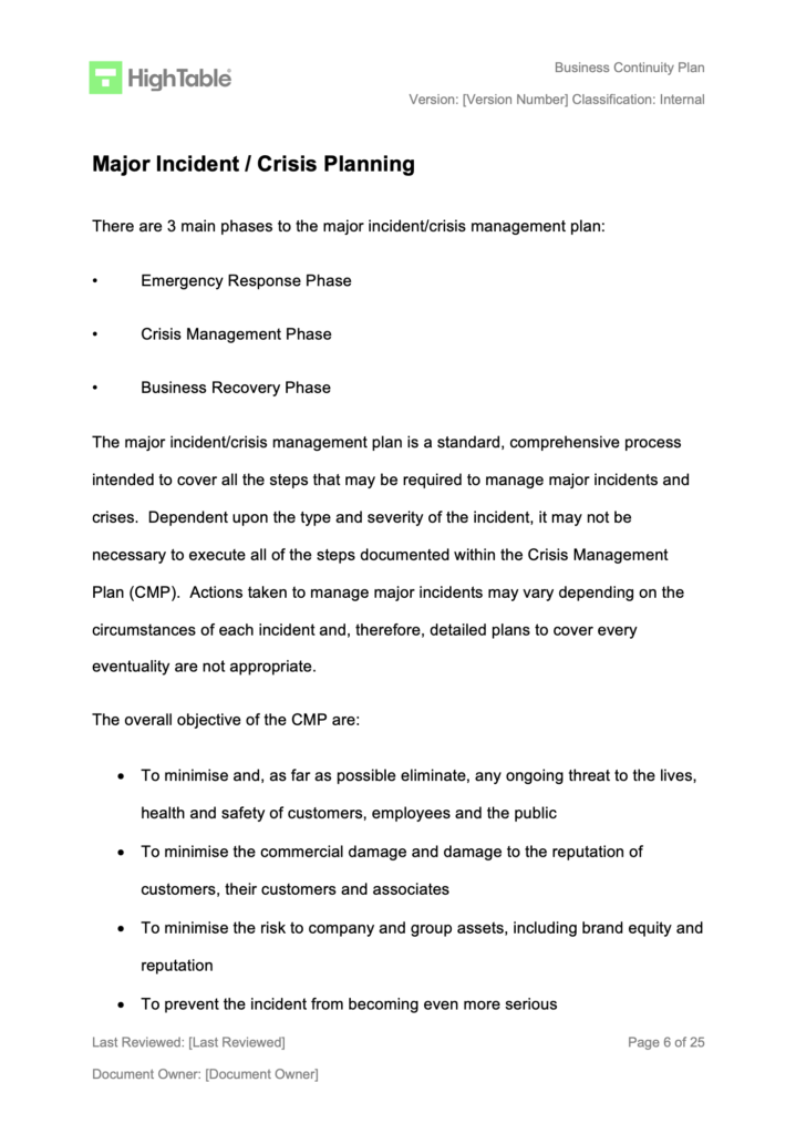 ISO27001 Business Continuity Plan Example 6