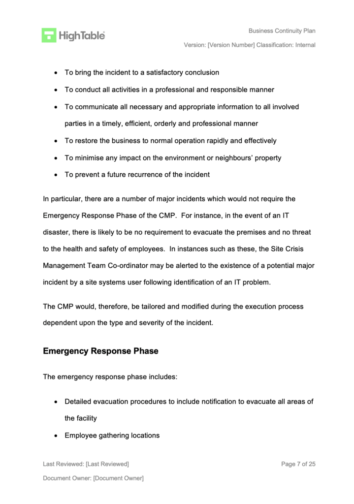 ISO27001 Business Continuity Plan Example 7