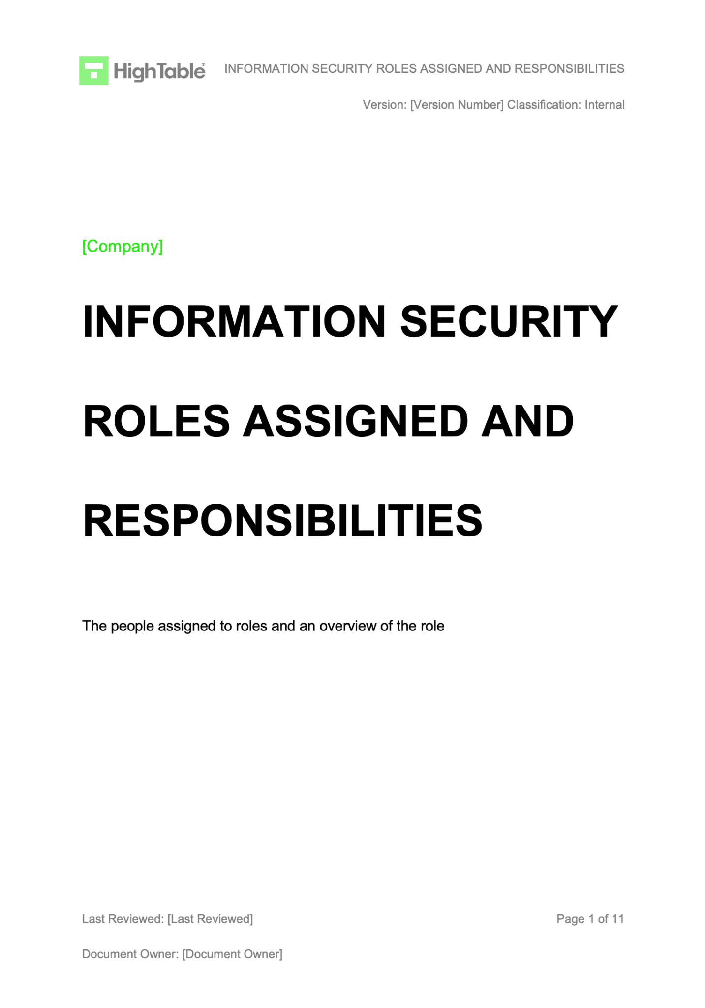 Ultimate ISO 27001 Roles and Responsibilities Template