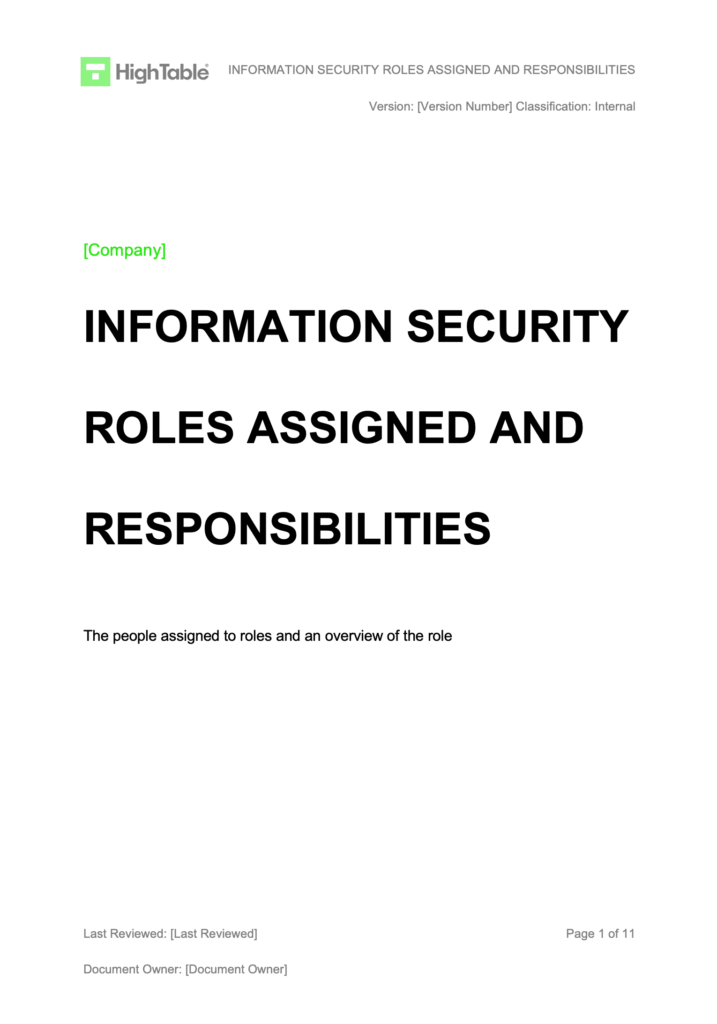ISO27001 Information Security Roles And Responsibilities Example 1