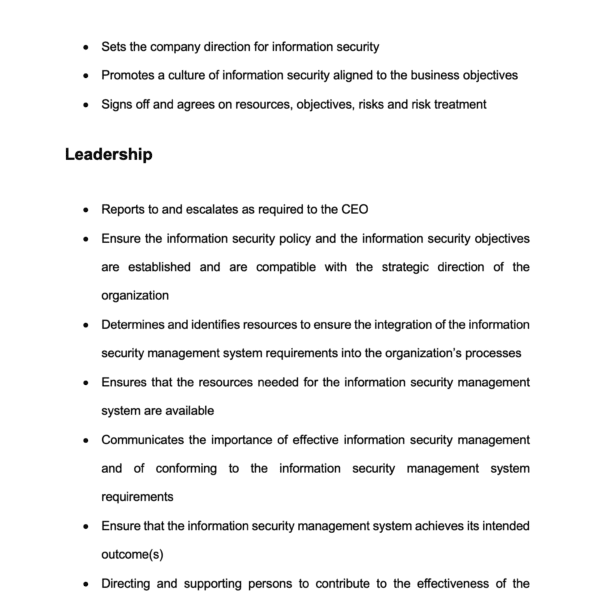 ISO27001 Information Security Roles And Responsibilities Example 6