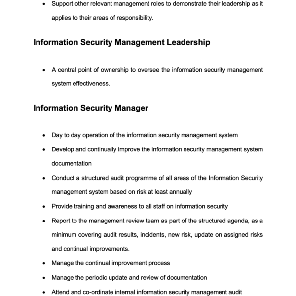 ISO27001 Information Security Roles And Responsibilities Example 7