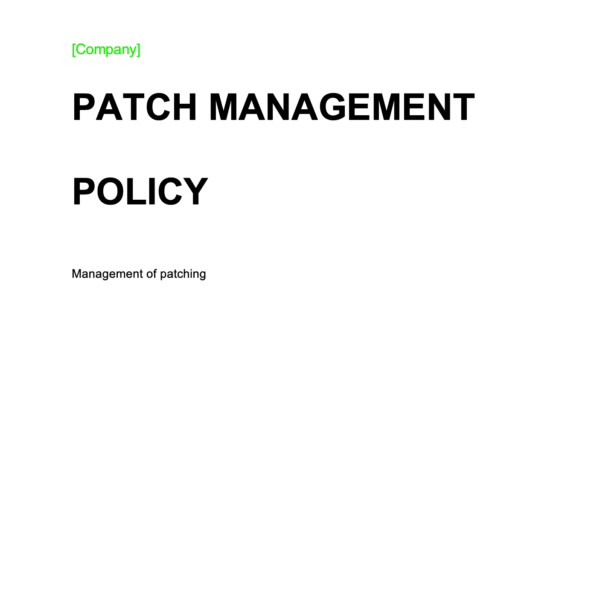 ISO27001 Patch Management Policy Example 1