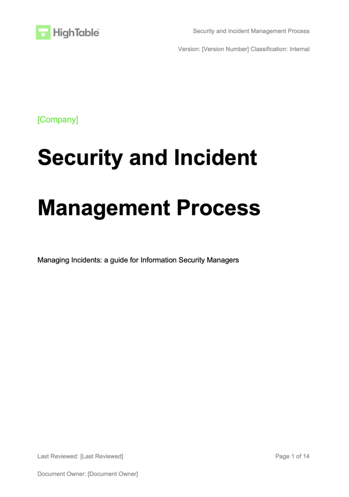 Security and Incident Management Process 1
