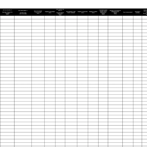 Data Asset Register - ROPA template example 1