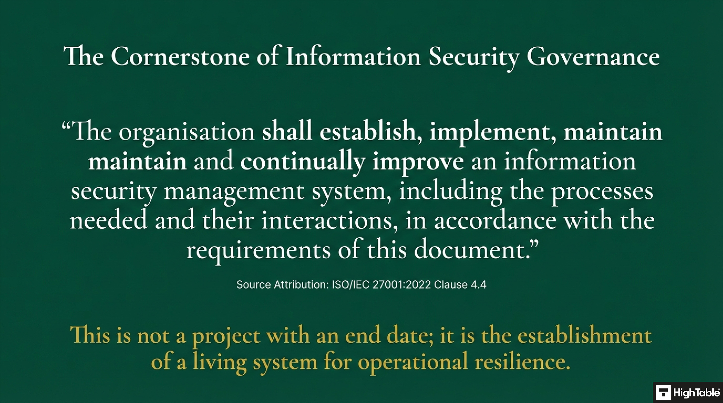 ISO 27001-2022 Clause 4.4 Information Security Management System - The Requirement