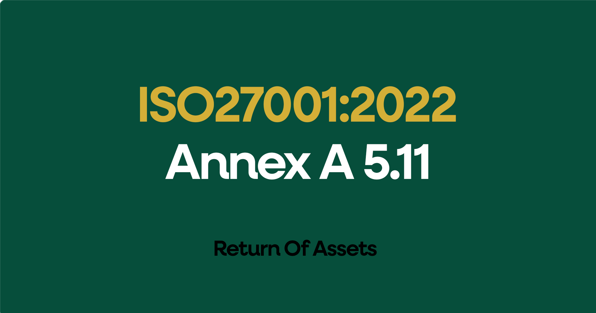 ISO 27001-2022 Annex A 5.11 Return Of Assets